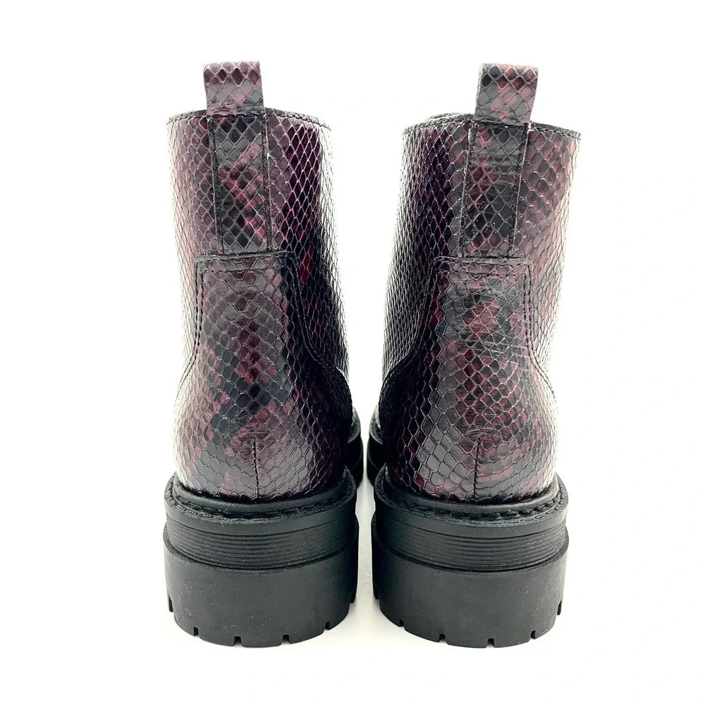 NWOT MARC FISHER platform snakeskin leather combat boots - Picture 9 of 13